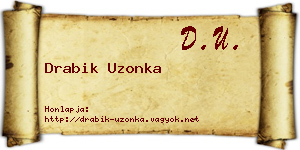 Drabik Uzonka névjegykártya